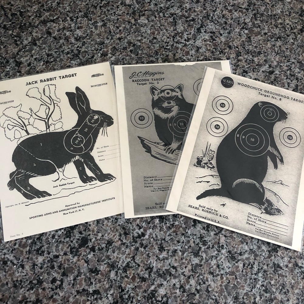 Vintage target practice sheets (3) 8.5x11